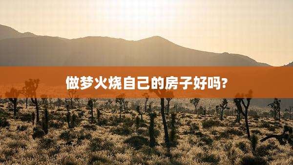 做梦火烧自己的房子好吗?