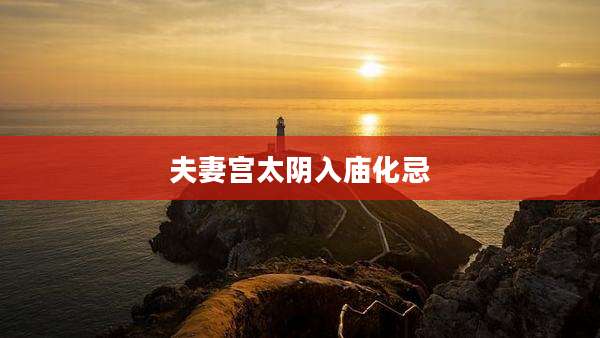 夫妻宫太阴入庙化忌