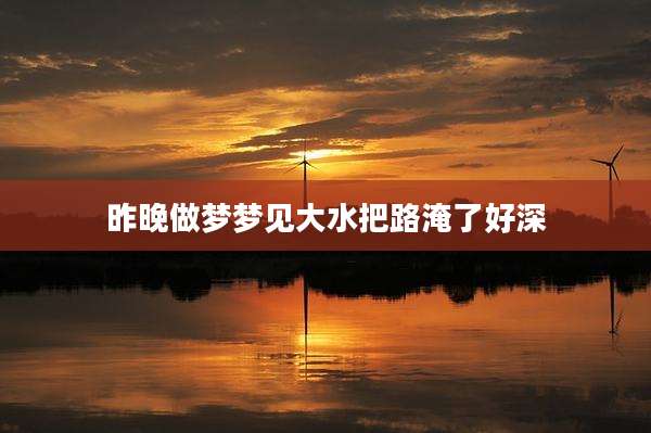 昨晚做梦梦见大水把路淹了好深