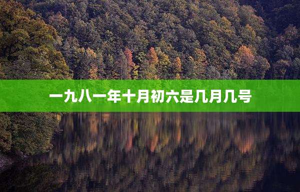 一九八一年十月初六是几月几号