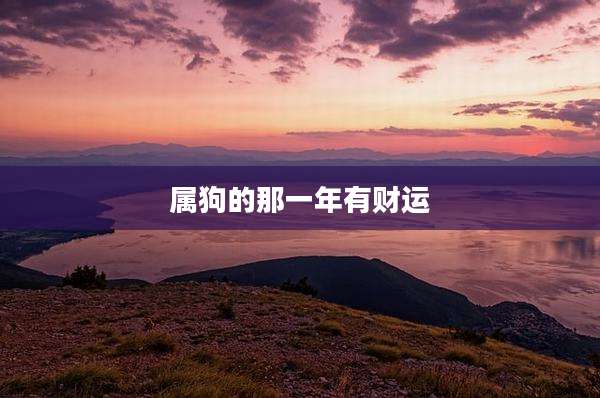 属狗的那一年有财运