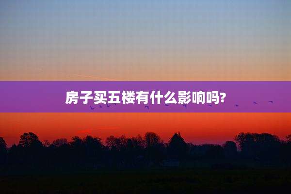 房子买五楼有什么影响吗?