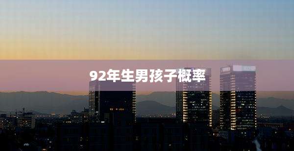 92年生男孩子概率