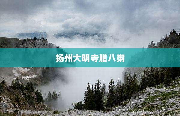 扬州大明寺腊八粥