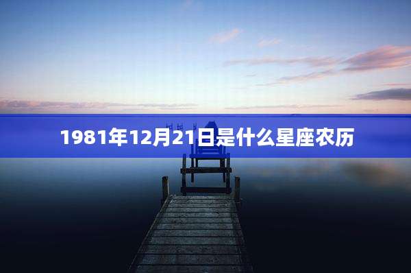 1981年12月21日是什么星座农历