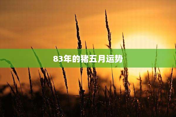 83年的猪五月运势