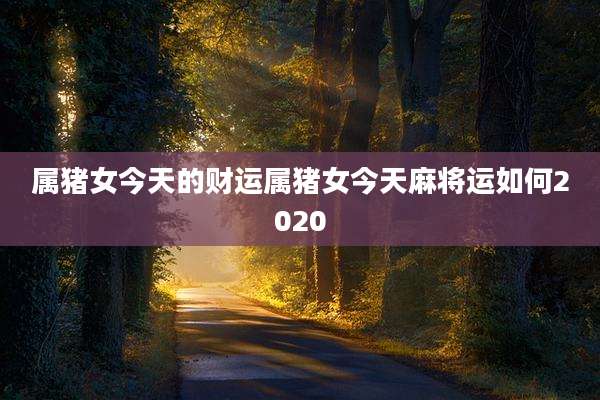 属猪女今天的财运属猪女今天麻将运如何2020