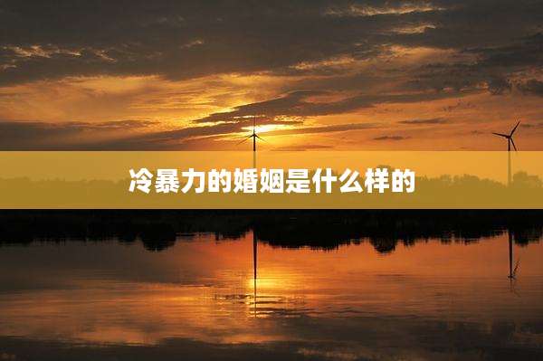 冷暴力的婚姻是什么样的