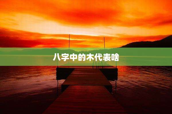八字中的木代表啥