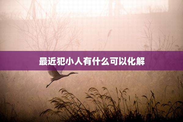 最近犯小人有什么可以化解