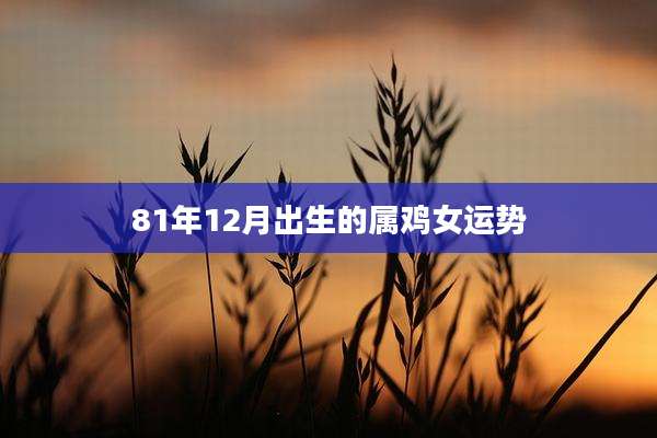 81年12月出生的属鸡女运势
