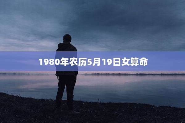 1980年农历5月19日女算命