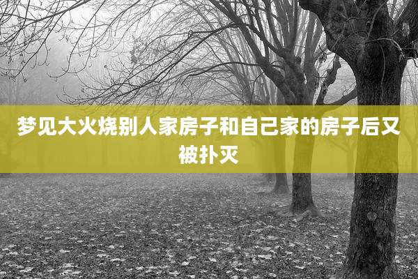 梦见大火烧别人家房子和自己家的房子后又被扑灭