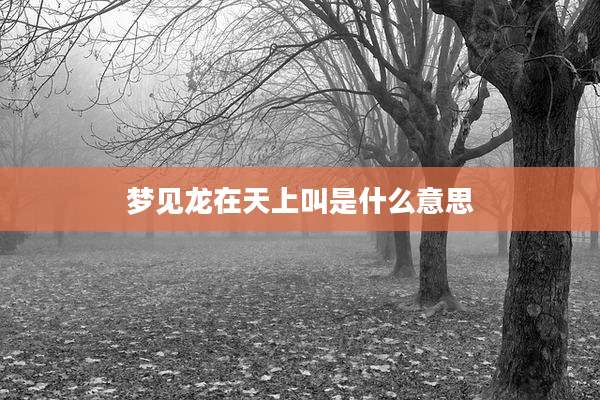 梦见龙在天上叫是什么意思