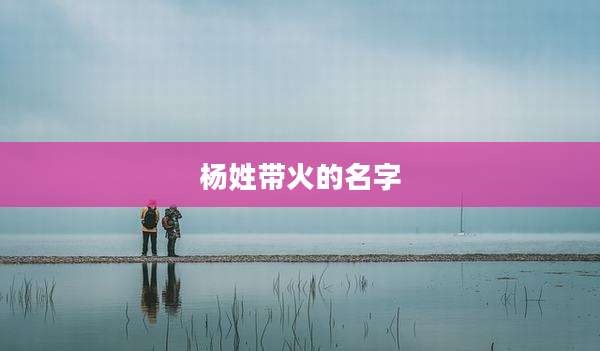 杨姓带火的名字