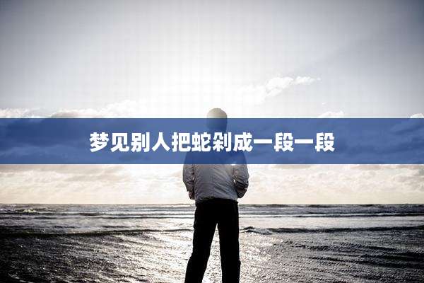 梦见别人把蛇剁成一段一段