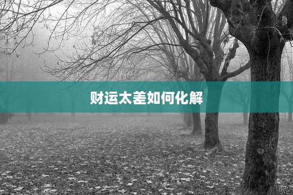 财运太差如何化解