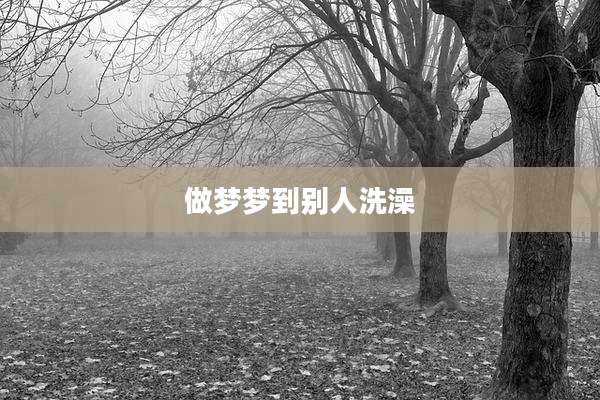 做梦梦到别人洗澡
