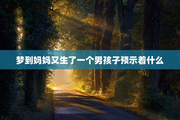 梦到妈妈又生了一个男孩子预示着什么