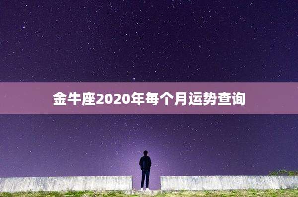 金牛座2020年每个月运势查询