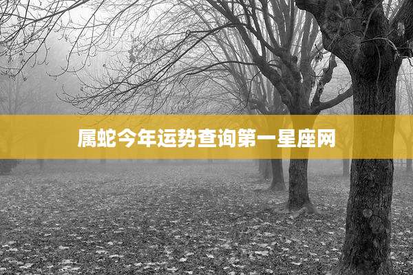 属蛇今年运势查询第一星座网