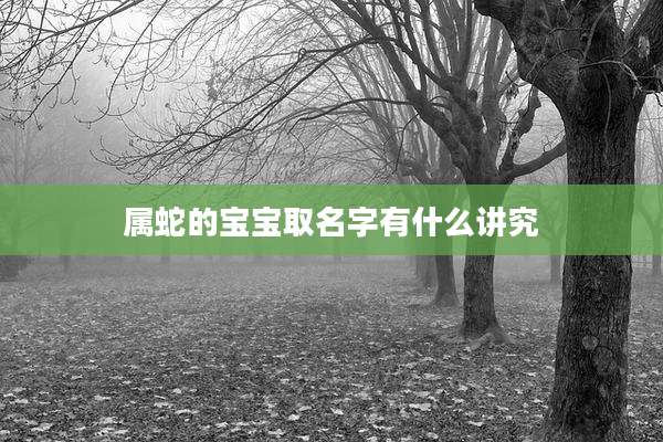 属蛇的宝宝取名字有什么讲究