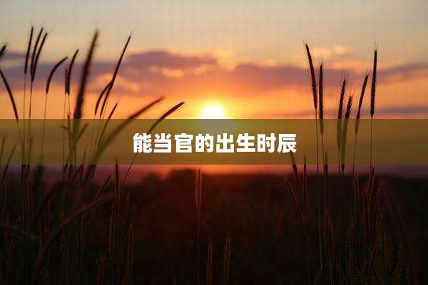 能当官的出生时辰