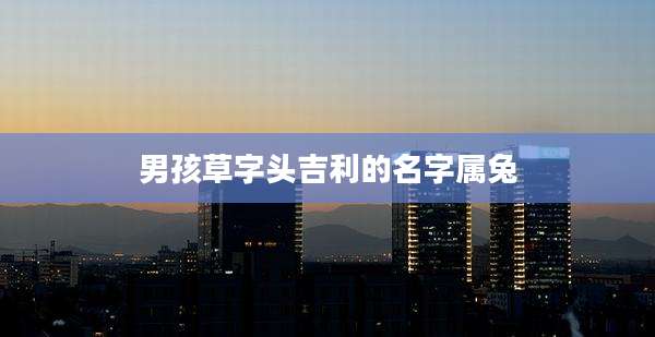 男孩草字头吉利的名字属兔
