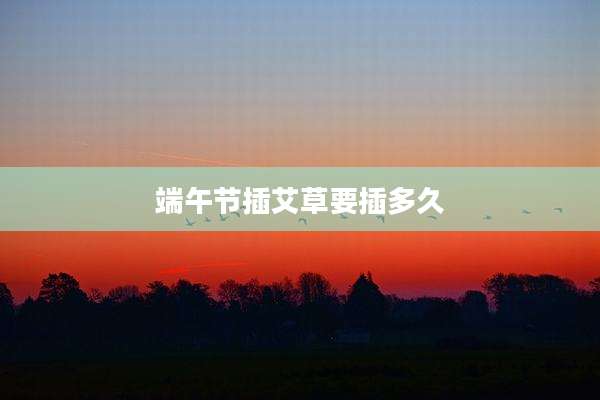 端午节插艾草要插多久