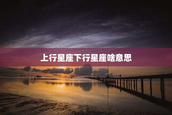 上行星座下行星座啥意思