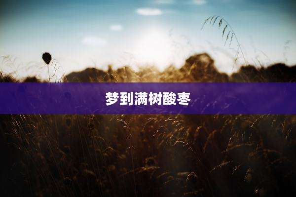 梦到满树酸枣