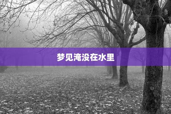 梦见淹没在水里