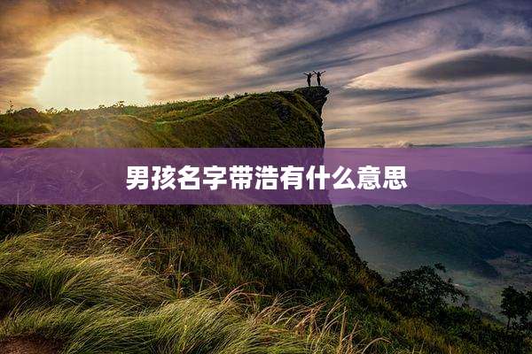 男孩名字带浩有什么意思