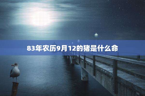 83年农历9月12的猪是什么命