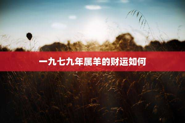 一九七九年属羊的财运如何