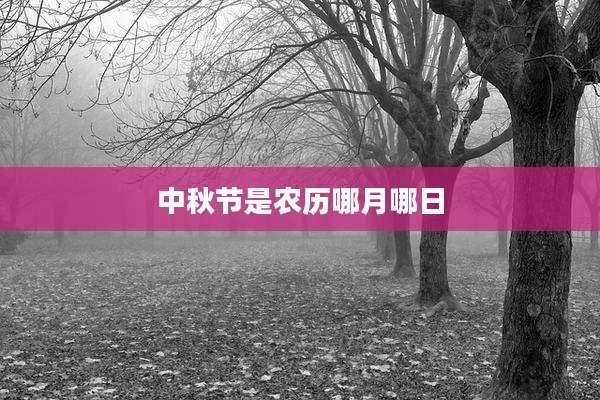 中秋节是农历哪月哪日