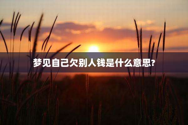 梦见自己欠别人钱是什么意思?