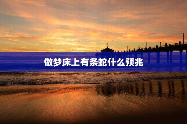 做梦床上有条蛇什么预兆