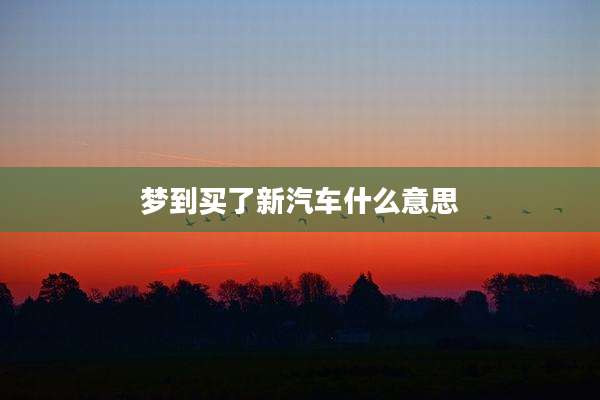 梦到买了新汽车什么意思