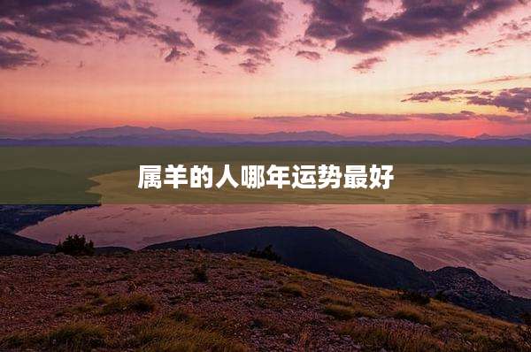 属羊的人哪年运势最好