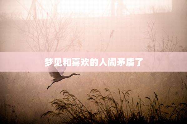 梦见和喜欢的人闹矛盾了