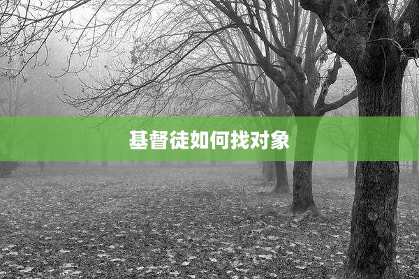 基督徒如何找对象