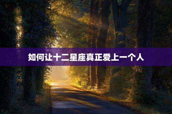 如何让十二星座真正爱上一个人