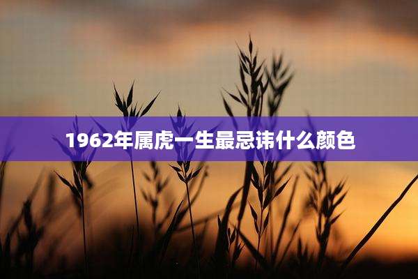 1962年属虎一生最忌讳什么颜色