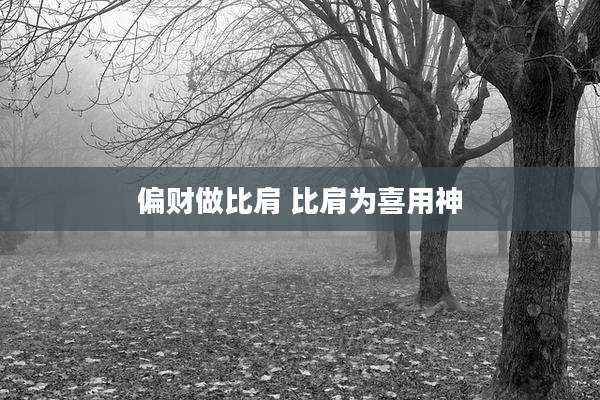 偏财做比肩 比肩为喜用神