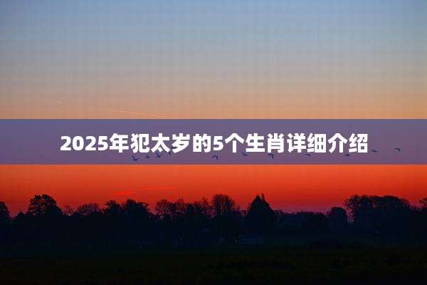 2025年犯太岁的5个生肖详细介绍