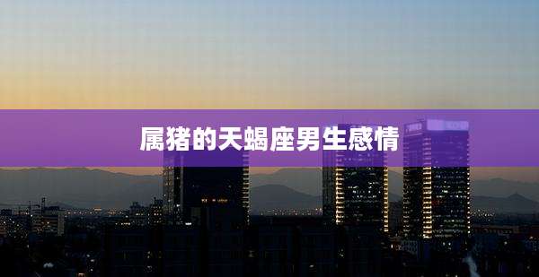 属猪的天蝎座男生感情