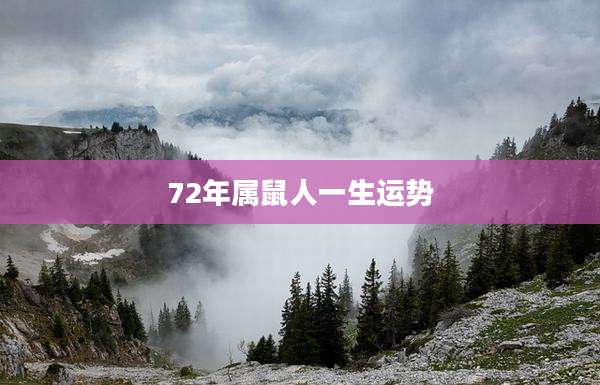 72年属鼠人一生运势