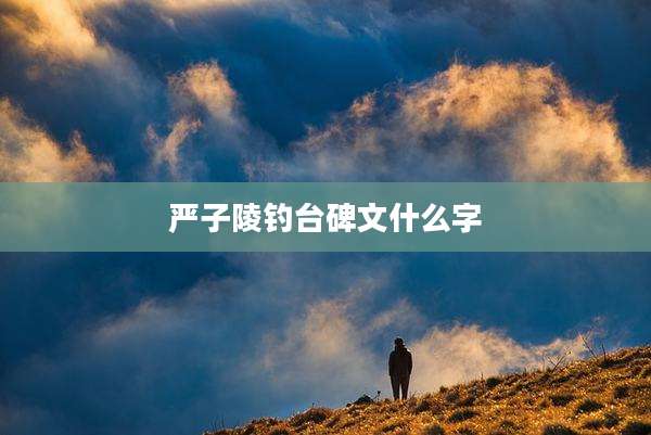 严子陵钓台碑文什么字
