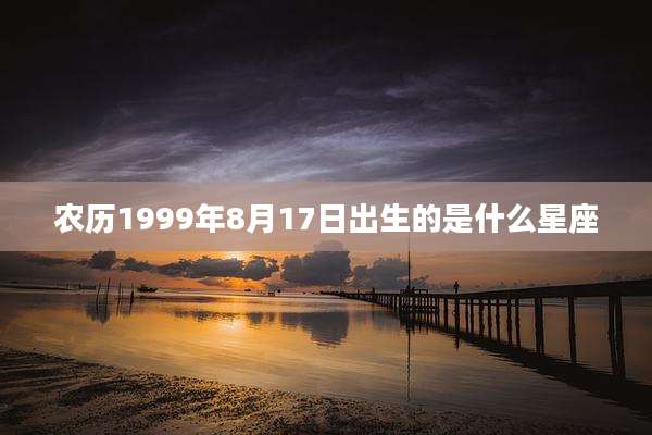 农历1999年8月17日出生的是什么星座